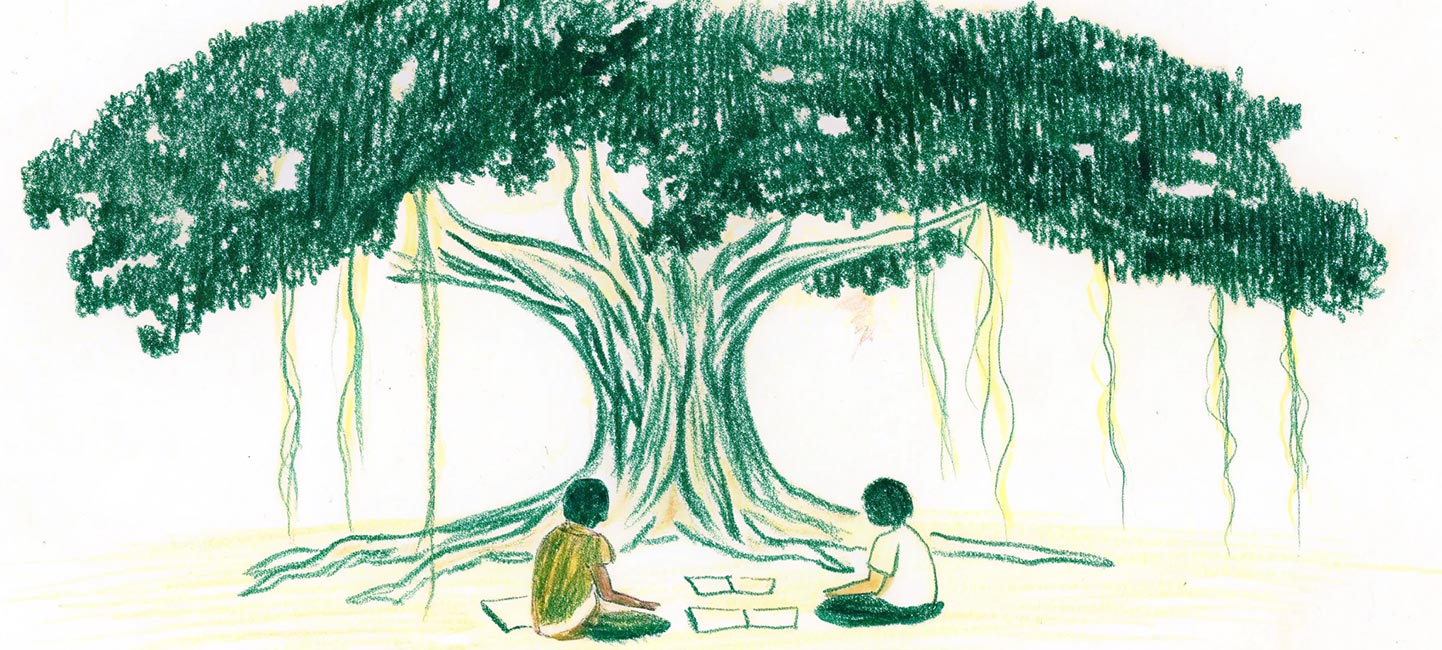 Aerial view of Under The Banyan immersive learning retreat campus