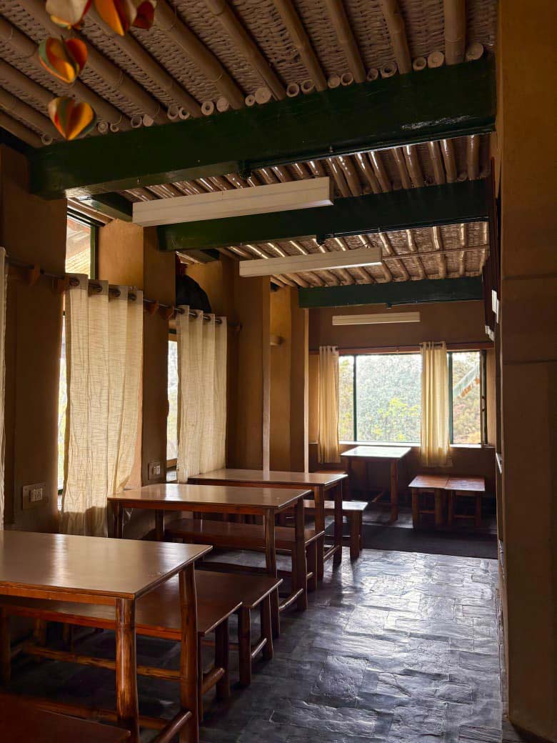 Communal dining and shared meals at the Sambhaavnaa residential campus